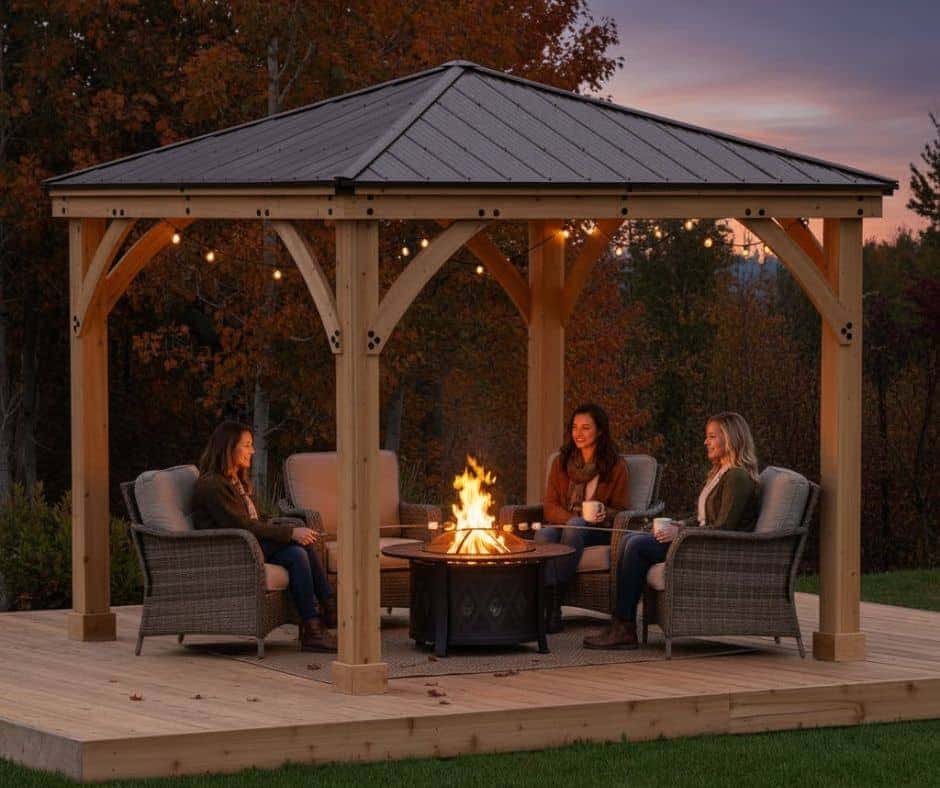 Yardistry Wooden Gazebo 12ft x 12ft (3.7m x 3.7m), Meridian Series 3.7m x 3.7m Wooden Gazebo yardistrydirect.co.uk 1