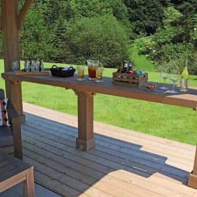 Costco 12ft Gazebo Wood Counter 100% Cedar Wooden Shelf yardistrydirect.co.uk 1