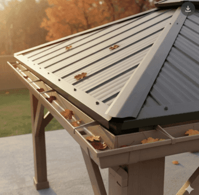 Rain Gutter Kit 12ft x 14ft Meridian Gazebo 4.3m x 3.7m Wooden Gazebo yardistrydirect.co.uk 1