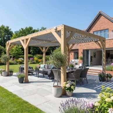 Yardistry Wooden Pergola 10ft x 20ft (3m x 6m) with Louvered Roof Backyard Bliss yardistrydirect.co.uk 1