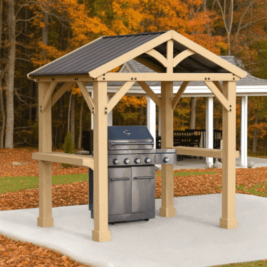 Yardistry Wooden BBQ Pavilion 5.8ft x 8ft (1.7m x 2.4m) Backyard Bliss yardistrydirect.co.uk 1