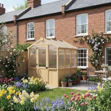 Yardistry Wooden Greenhouse 6.7 ft x 7.8 ft (2.06 m x 2.38 m), Meridian Series 100% premium Cedar (Cunninghamia Lanceolata) yardistrydirect.co.uk 1