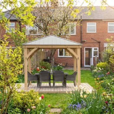 Yardistry Wooden Gazebo 10ft x 10ft (3m x 3m), Meridian Series with Green Roof Garden Design yardistrydirect.co.uk 1